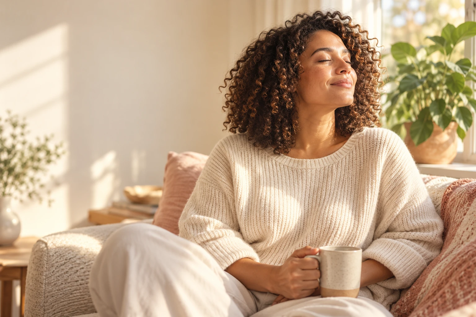 A quiet morning pause beside a sunlit window